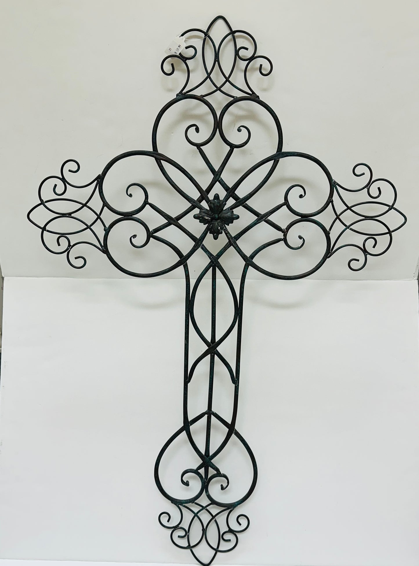 PATINA FINISH METAL WALL CROSS-9301