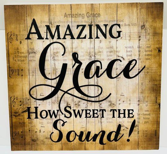 AMAZING GRACE PALLET PLAQUE-4509