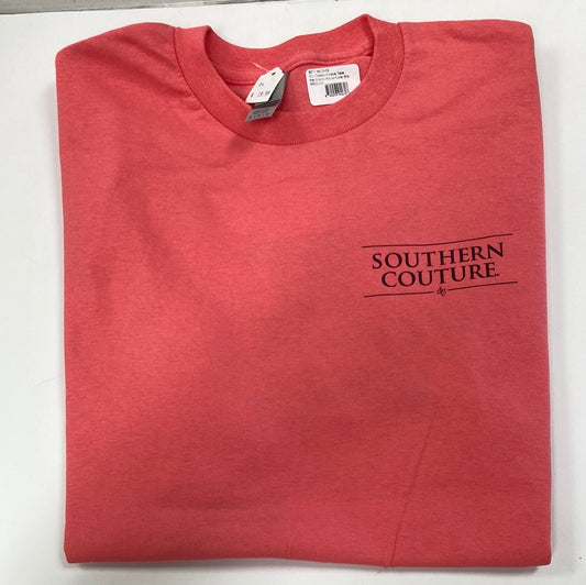 ALWAYS TAKE THE SCENIC ROUTE CORAL SOUTHERN COUTURE TEE LG-2715