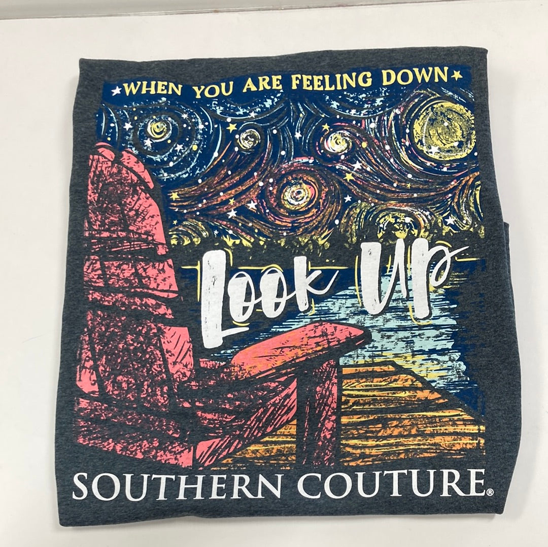 WHEN FEELING DOWN DK HEATHER SOUTHERN COUTURE TEE XL-2752