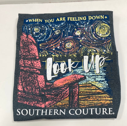 WHEN FEELING DOWN DK HEATHER SOUTHERN COUTURE TEE XL-2752