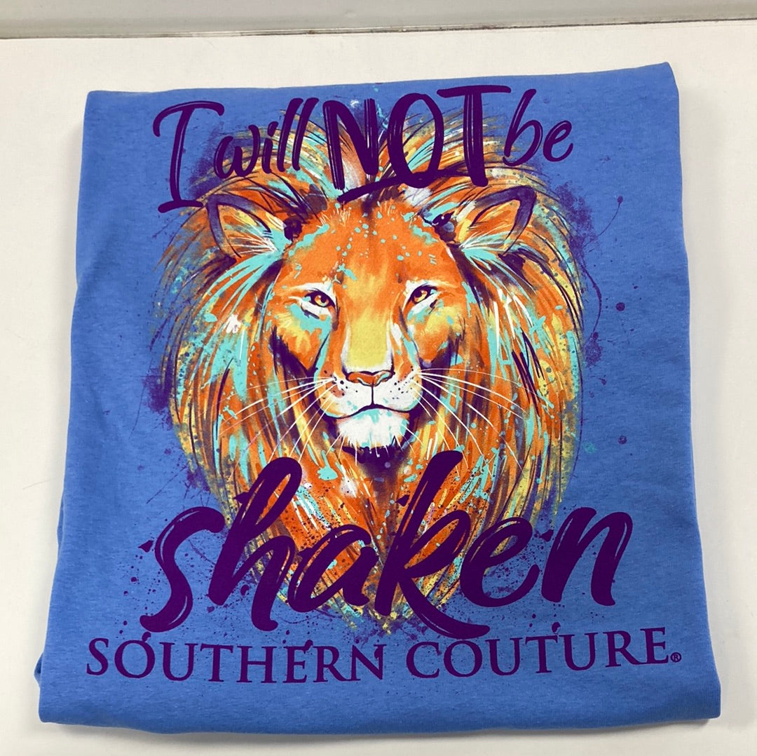 I WILL NOT BE SHAKEN BLUE SOUTHERN COUTURE TEE 2X-9302