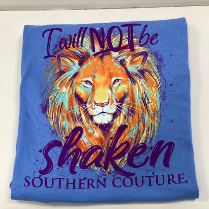 I WILL NOT BE SHAKEN BLUE SOUTHERN COUTURE TEE 3X-9319