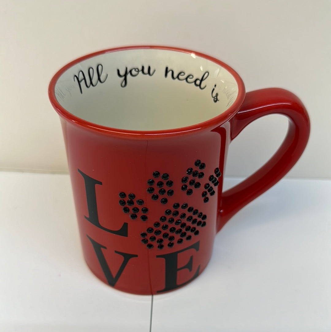 PET LOVE RHINESTONE MUG-7028