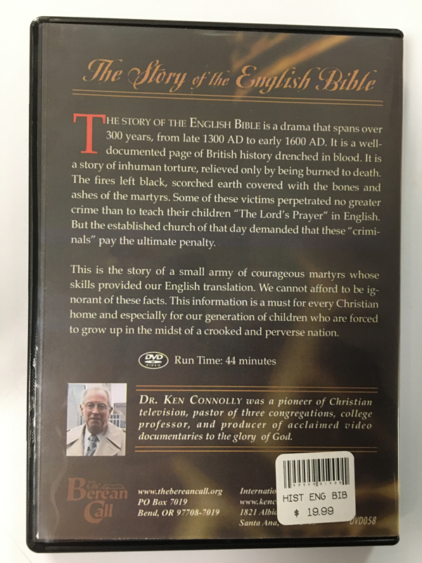 HISTORY OF ENGLISH BIBLE DVD-9001